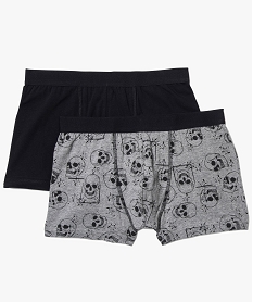 GEMO Lot de 2 boxers uni et imprimé Gris