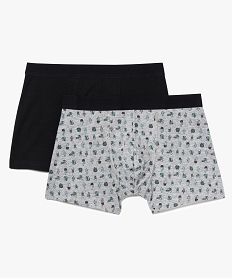 GEMO Lot de 2 boxers uni et motifs cactus Noir