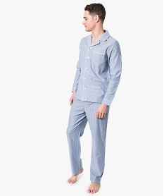 GEMO Pyjama 2 pièces boutonné Bleu