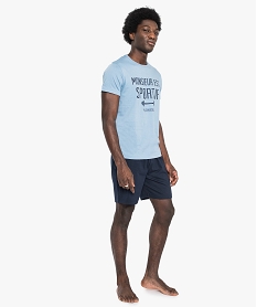 GEMO Pyjashort bicolore homme bleu vif