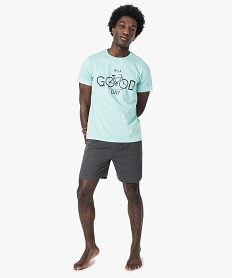 GEMO Pyjashort bicolore homme vert chine