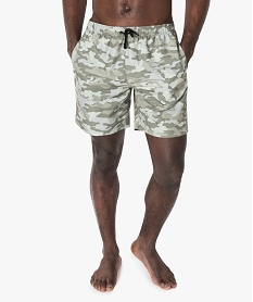 GEMO Short de bain kaki imprimé militaire Imprimé