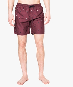 GEMO Short de bain bordeaux à motifs toucans Imprimé