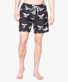 short de bain noir imprime oiseaux - kwell imprime maillots de bain7412301_1