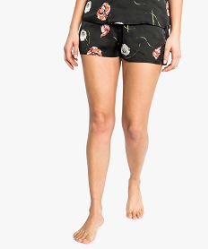 GEMO Short satiné motifs floraux Imprimé