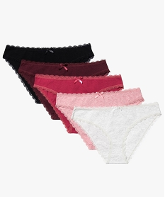 culottes pour femme avec ceinture dentelle (lot de 5) multicolore7414901_1