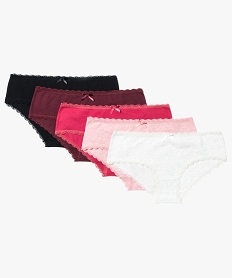 shorties femme avec ceinture dentelle (lot de 5) multicolore7415601_1