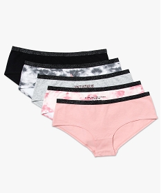 lot de 5 shortys a message avec taille pailletee rose7415801_1