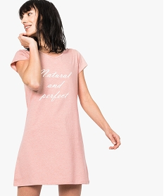 GEMO Chemise de nuit imprimée à manches courtes femme Rose