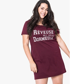 GEMO Chemise de nuit à manches courtes avec motifs femme grande taille Violet