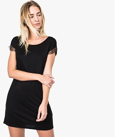 GEMO Chemise de nuit manches courtes Noir