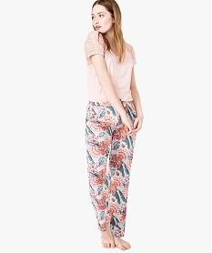 GEMO Pyjama 2 pièces fluide à pantalon imprimé Imprimé