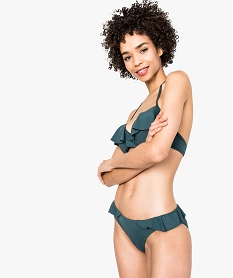 GEMO Bas de maillot de bain avec volants sur les hanches vert standard