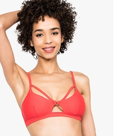 haut de maillot de bain forme triangle avec decoupe fantaisie rouge7424501_1