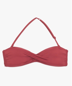 haut de maillot de bain femme bandeau a bretelles amovibles rouge7426801_4