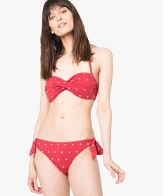 haut de maillot de bain femme bandeau a bretelles amovibles rouge7427001_2