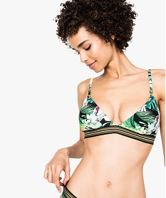 GEMO Haut de maillot de bain forme triangle imprimé fleuri Imprimé