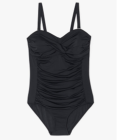 GEMO Maillot de bain 1 pièce coupe bustier Noir