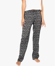 GEMO Pantalon de pyjama femme en satin imprimé Imprimé