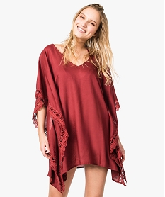 LING.HAUT BLEU CIEL ROBE BORDEAUX