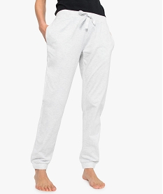 GEMO Pantalon de pyjama avec bas resserré et nœud en satin Gris