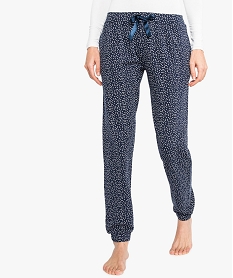 GEMO Pantalon de pyjama avec bas resserré et nœud en satin Imprimé