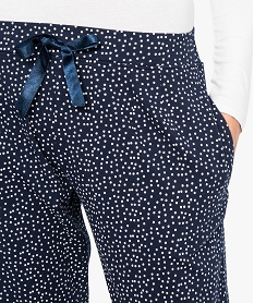 pantalon de pyjama avec bas resserre et nœud en satin imprime7431101_2