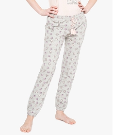 GEMO Pantalon de pyjama resserré aux chevilles Gris