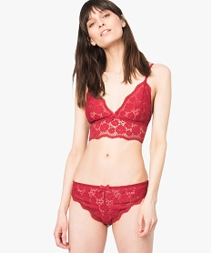 GEMO String en dentelle et voile Rouge