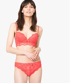 GEMO String en dentelle et voile Rouge