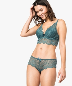 GEMO Shorty string en dentelle Vert