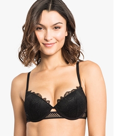 soutien-gorge push-up en dentelle avec dos a lacets noir7439101_1