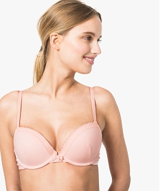 GEMO Soutien-gorge push-up à armatures avec empiècement dentelle Orange