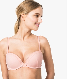 GEMO Soutien-gorge push-up à armatures avec empiècement dentelle Rose