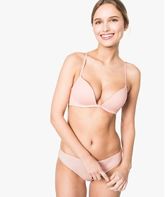 GEMO Soutien-gorge push-up sans armatures avec dos nageur en dentelle Rose