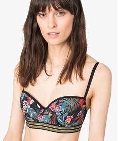 GEMO Soutien-gorge push up imprimé tropical kaki fonce