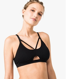 GEMO Soutien-gorge forme brassière avec mousses amovibles noir vif