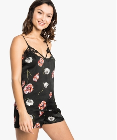 GEMO Caraco en satin col fantaisie Rouge