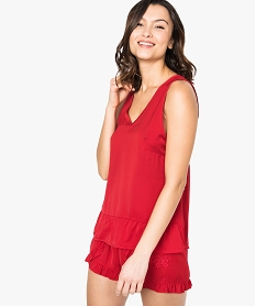 debardeur de nuit dos nu en satin rouge hauts de pyjama7445201_1