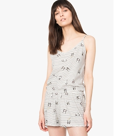GEMO Combishort de nuit à motifs panda kaki chine