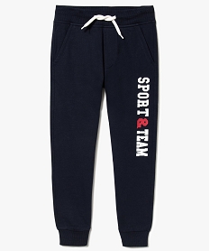 jogger 2 poches imprime en french terry bleu pantalons7447701_1