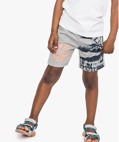 short en molleton imprime a cordon fluo gris7449101_1