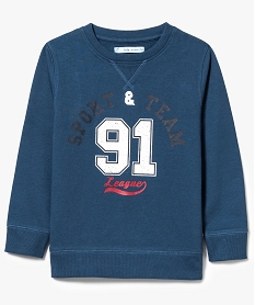 sweat french terry avec impression sur lavant bleu7449301_1