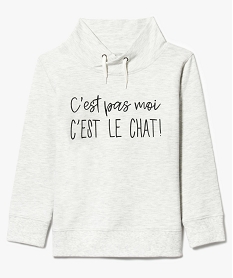 sweat a message avec col montant gris7450001_1