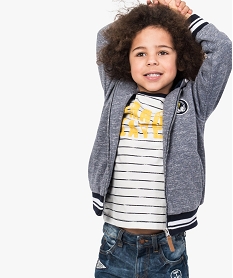 GEMO Sweat zippé entièrement doublé sherpa bleu chine