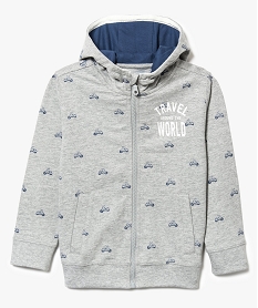 GEMO Sweat zippé imprimé avec capuche doublée jersey Gris