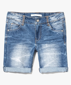 bermuda en jean effet use gris7451301_1