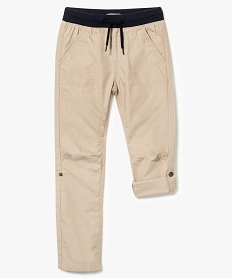 pantalon ripstop retroussable avec taille reglable sous bord-cote beige7452601_1