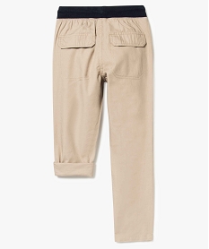 pantalon ripstop retroussable avec taille reglable sous bord-cote beige7452601_2