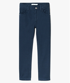 GEMO Pantalon twill 5 poches avec taille réglable Bleu